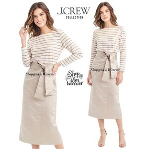 J.Crew NWT duchess satin wrap around sash midi skirt *shop@iamwarrior